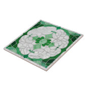 Mozaïek bloeien marmeren Ornament groen en wit Tegeltje (Zijkant)