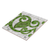 Mozaïek bloeien marmeren Ornament groen en wit Tegeltje (Zijkant)