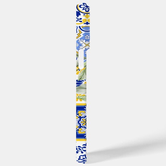 Mozaïek Bloeit In Blauw En Geel Case-Mate iPhone Case (Achterkant / Rechts)