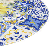 Mozaïek Bloeit In Blauw En Geel Snijplank (Hoek)