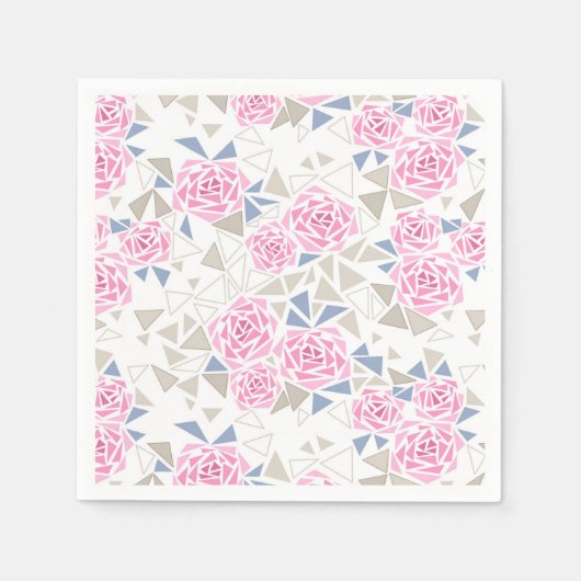 Mozaïek, bloemen, abstracte bloemen servet (Voorkant)