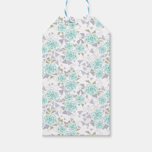 Mozaïek, bloemen cadeaulabel (Voorkant)