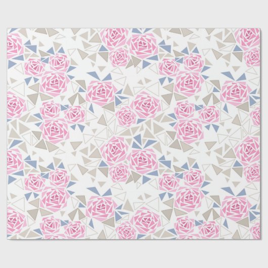 Mozaïek, bloemen cadeaupapier (Vlak)