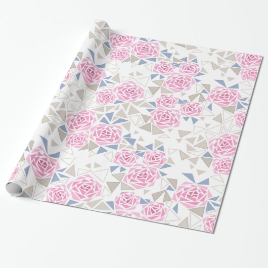 Mozaïek, bloemen cadeaupapier (Uitgerold)