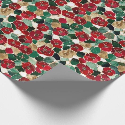 Mozaïek Bloemen Gotische Thanksgiving Cadeaupapier (Hoek)