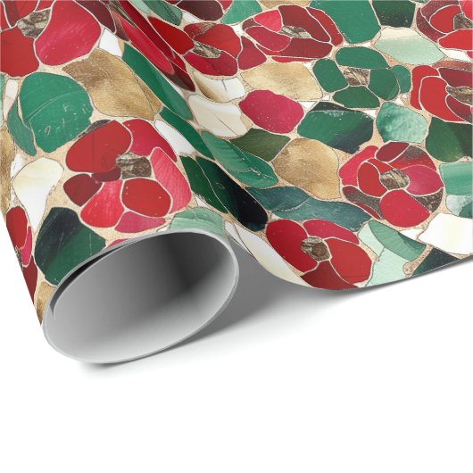 Mozaïek Bloemen Gotische Thanksgiving Cadeaupapier (Rol Hoek)