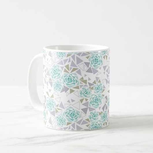 Mozaïek, bloemen koffiemok (Voorkant links)
