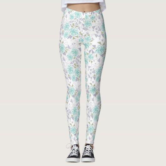 Mozaïek, bloemen leggings (Voorkant)