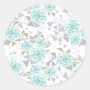 Mozaïek, bloemen ronde sticker