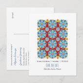 Mozaïek Bloemen Save the Date Briefkaarten (Voorkant / Achterkant)