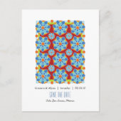 Mozaïek Bloemen Save the Date Briefkaarten (Voorkant)