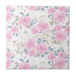 Mozaïek, bloemen tegeltje