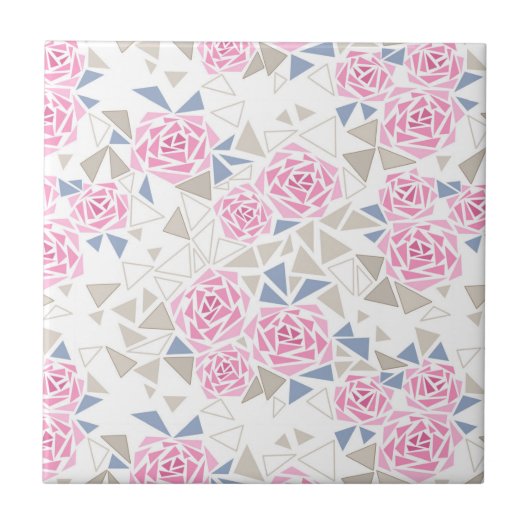 Mozaïek, bloemen tegeltje (Voorkant)