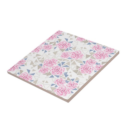 Mozaïek, bloemen tegeltje (Zijkant)