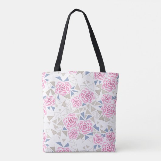 Mozaïek, bloemen tote bag (Achterkant)