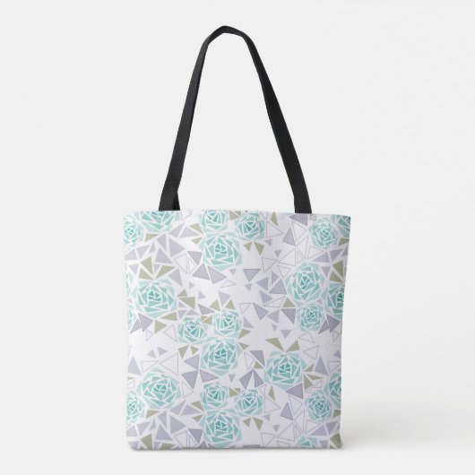 Mozaïek, bloemen tote bag (Achterkant)