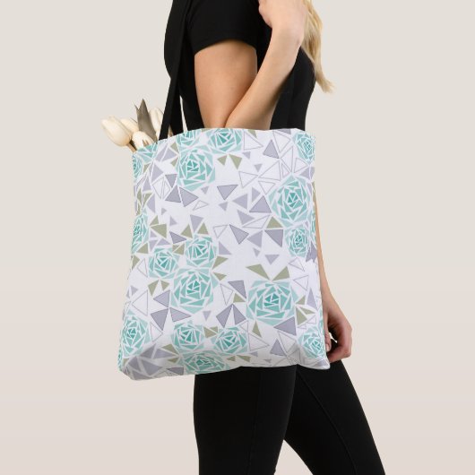 Mozaïek, bloemen tote bag (Dichtbij)