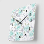 Mozaïek, bloemen vierkante klok (Hoek)