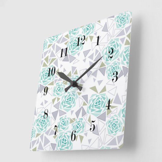 Mozaïek, bloemen vierkante klok (Hoek)