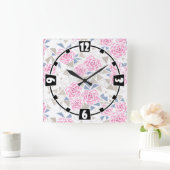 Mozaïek, bloemen vierkante klok (Huis)