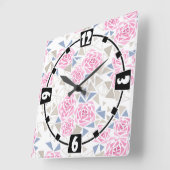 Mozaïek, bloemen vierkante klok (Hoek)