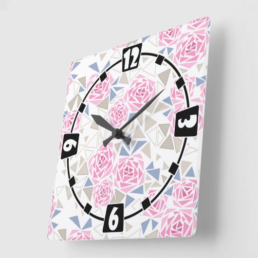 Mozaïek, bloemen vierkante klok (Hoek)