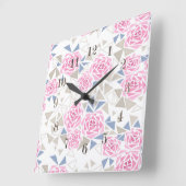 Mozaïek, bloemen vierkante klok (Hoek)