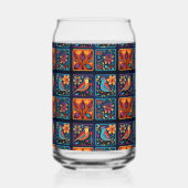 Mozaïek Bloemen Vogel mix Blikvorm Glas (Achterkant)