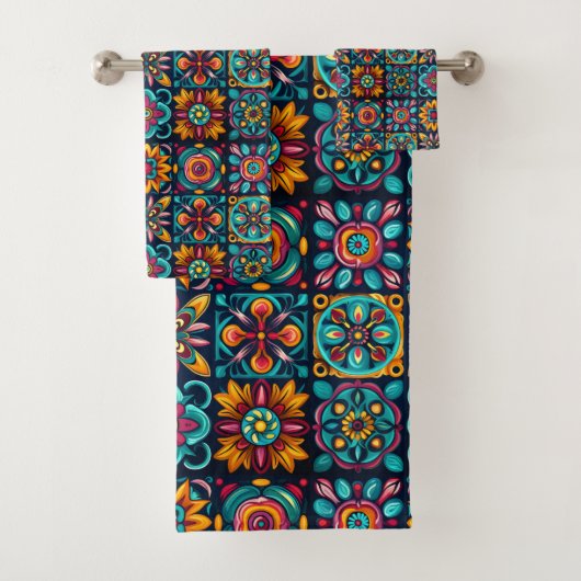 Mozaïek Bloemenmix Bad Handdoek (Insitu)