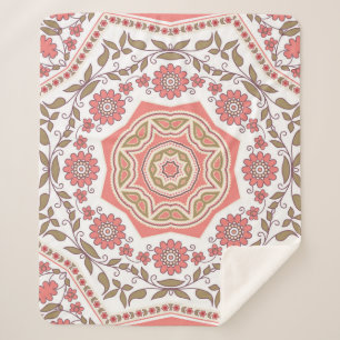 Mozaïek Bloemenster: Naadloos patroon Sherpa Deken