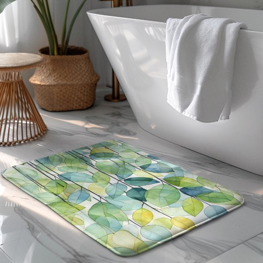 Mozaïek Botanische Waterverf Art Leaves Pattern Badmat