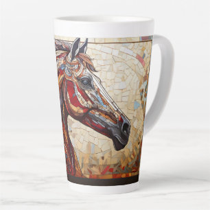Mozaïek bruin paard latte mok