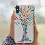 mozaïek Case-Mate iPhone case<br><div class="desc">Dit unieke telefoongeval kenmerkt een mozaïekboom in regenboogkleuren op een bleke grijze achtergrond. Omdat we ons eigen kunstwerk creëer,  zal je dit exacte afbeelding niet vinden van andere ontwerpers. Originele mozaïek © Michele Davies</div>