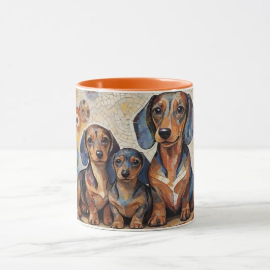 Mozaïek Dachshund Koffie Mok (Midden)