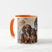 Mozaïek Dachshund Koffie Mok (Voorkant links)