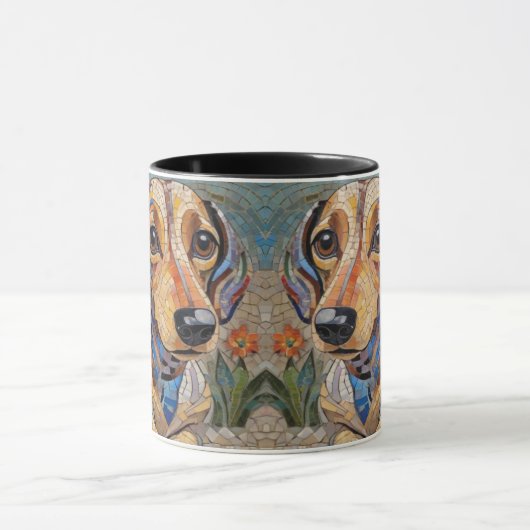 Mozaïek Dachshund Koffie Mok (Midden)