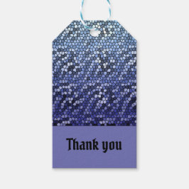 Mozaïek Dank je blauwe Abstracte waardering Cadeaulabel