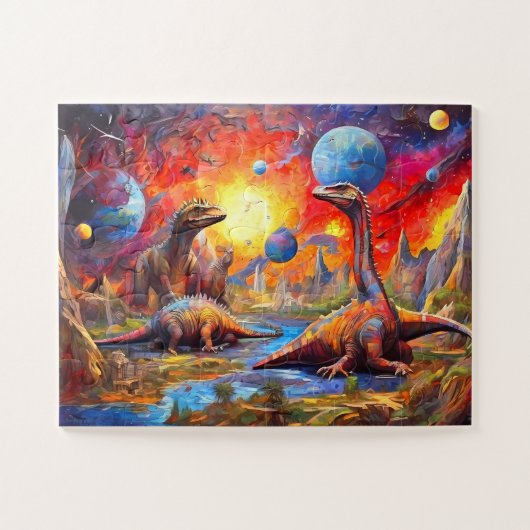 Mozaïek Dinosaurus Abstract Legpuzzel (Horizontaal)