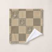 Mozaïek doodle bloemenvierkanten bad handdoek (Wasdoekje)