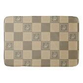 Mozaïek doodle bloemenvierkanten badmat (Voorkant)