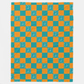 Mozaïek doodle bloemenvierkanten fleece deken (Voorkant)