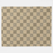 Mozaïek doodle bloemenvierkanten fleece deken (Voorkant (Horizontaal))