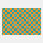 Mozaïek doodle bloemenvierkanten inpakpapier vel (Voorkant 2)