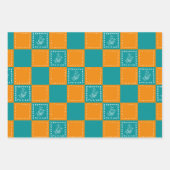 Mozaïek doodle bloemenvierkanten inpakpapier vel (Voorkant)