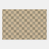 Mozaïek doodle bloemenvierkanten inpakpapier vel (Voorkant 2)