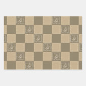 Mozaïek doodle bloemenvierkanten inpakpapier vel (Voorkant)