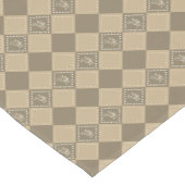 Mozaïek doodle bloemenvierkanten korte tafelloper (Hoek)