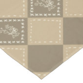 Mozaïek doodle bloemenvierkanten tafelkleed (Gekanteld)