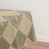 Mozaïek doodle bloemenvierkanten tafelkleed (Voorbeeld)