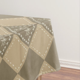 Mozaïek doodle bloemenvierkanten tafelkleed